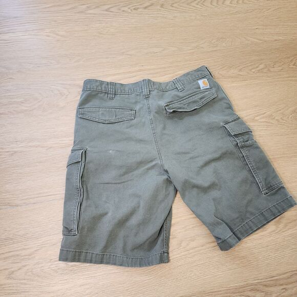 Carhartt Cargo Shorts Mens Size 36 Green Canvas Relaxed Fit Work Casual Utility - Picture 8 of 10